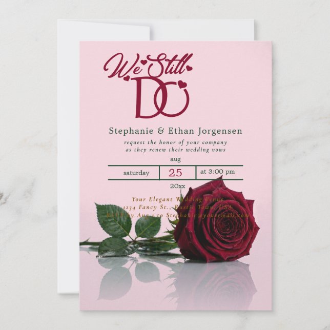 Faire-part de renouvellement de vœux de mariage Bu (Devant)