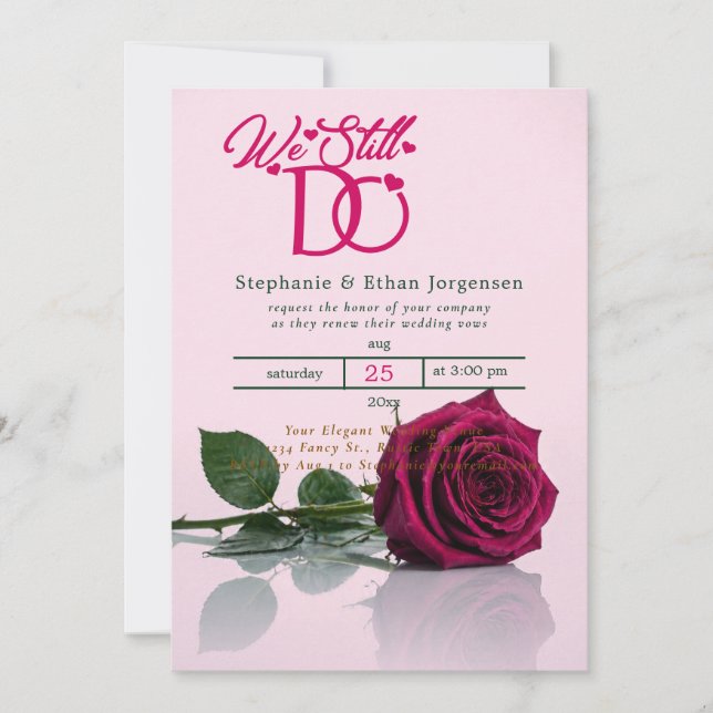 Faire-part de renouvellement de vœux de mariage Ma (Devant)