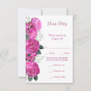 Faire-part de réponse au menu de mariage Bouquet F