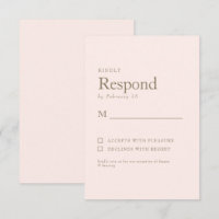 Faire-part de réponse de mariage à texte simple or