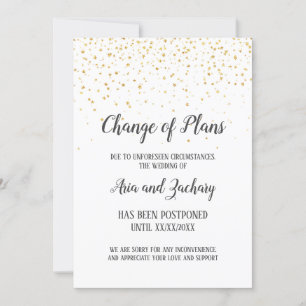 Faire-part de report de mariage à calligraphie et 