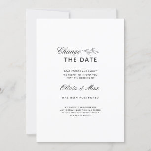 Faire-part de report de mariage Changement de date