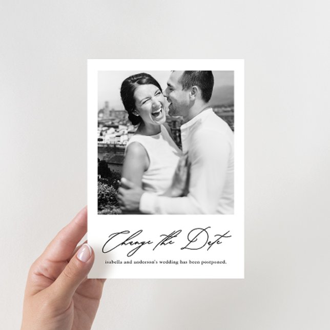 Faire-part de report de mariage chic avec nouvelle (Créateur téléchargé)