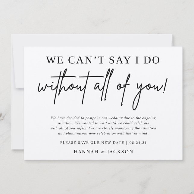 Faire part de report de mariage Enregistrer la nou (Devant)