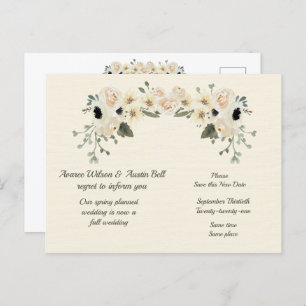 Faire-part de report du printemps au Mariage de au