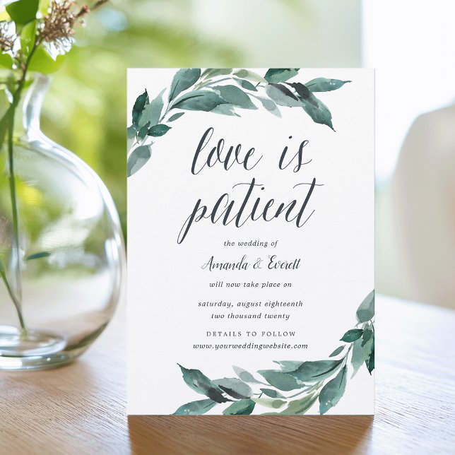 Faire-part de report Mariage de Foliage abondant (Créateur téléchargé)