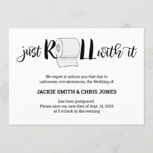 Faire-part de report Mariage - Juste un roulement