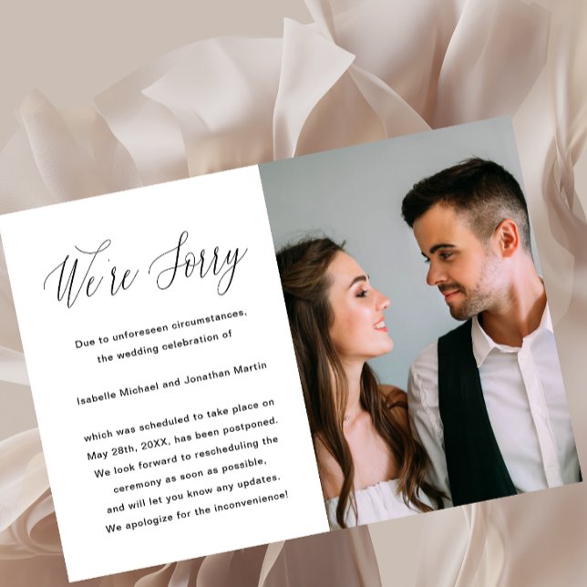 Faire-part de report simple Mariage photo (Créateur téléchargé)
