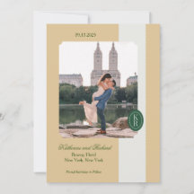 Faire-part de réservation à bord dentelé jaune