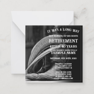 Faire-part de retraite avec casquette cowboy et bo