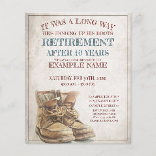 Faire-part de retraite avec de vieilles bottes