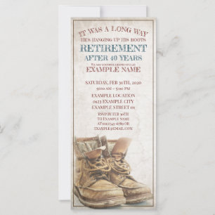 Faire-part de retraite avec de vieilles bottes