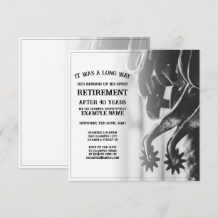 Faire-part de retraite avec vieilles éperons