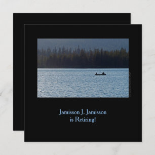 Faire-part de retraite, pêcheur et son sur le lac