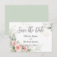 Faire-part de Roses Aquarelles Rose Tendre