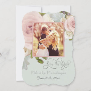 Faire-part de sauvegarde florale de rose de blush