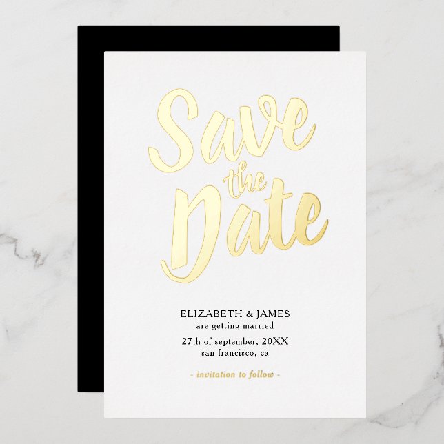 Faire-Part De Save The Date Chic Et Élégant Avec F (Recto/Verso)