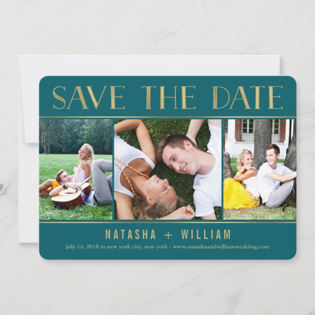 Faire part de Save The Date couleur MODIFIABLE ave (Devant)