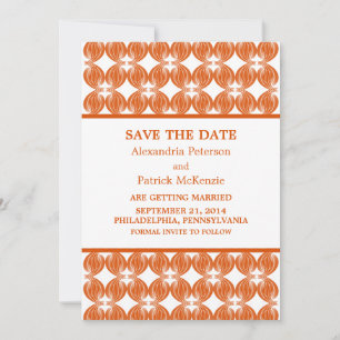 Faire-part de Save the Date Orange Modern Deco