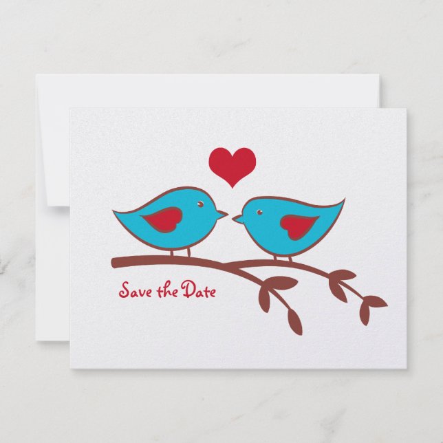 Faire part de save the date pour amoureux d'oiseau (Devant)