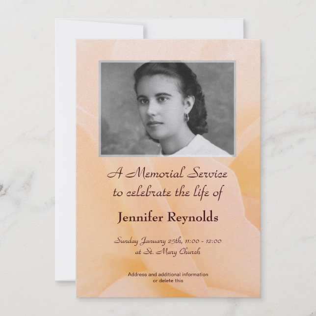 Faire-part de service commémoratif (Devant)