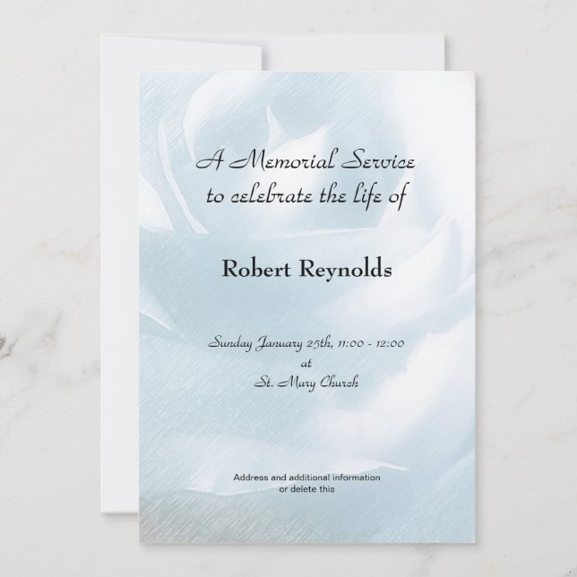 Faire-part de service commémoratif (Devant)