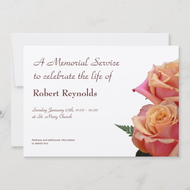 Faire-part de service commémoratif (Devant)