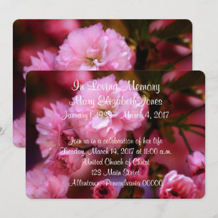Faire-part de service commémoratif en fleurs de ce
