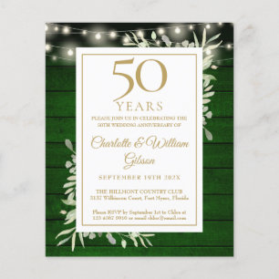 Faire-part de verdure en bois pour le 50e annivers