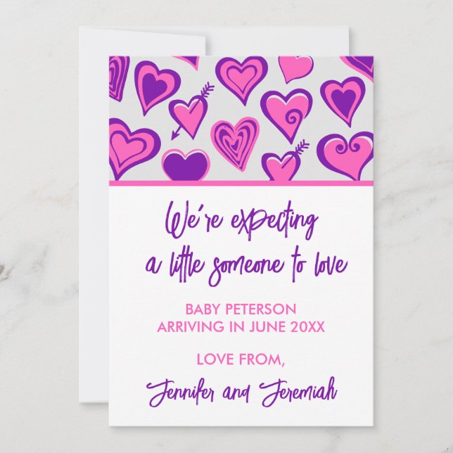 Faire-part Déclaration de grossesse pour la Saint-Valentin ro (Devant)