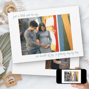 Faire-part Décontractée manuscrite 2 Photo Note pour dire Gro