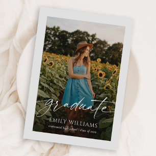 Faire-part Découpe de script moderne Deux diplômes de photogr