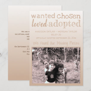 Faire-part Dégradé Brun Recherché Choisi Aimé Adopté