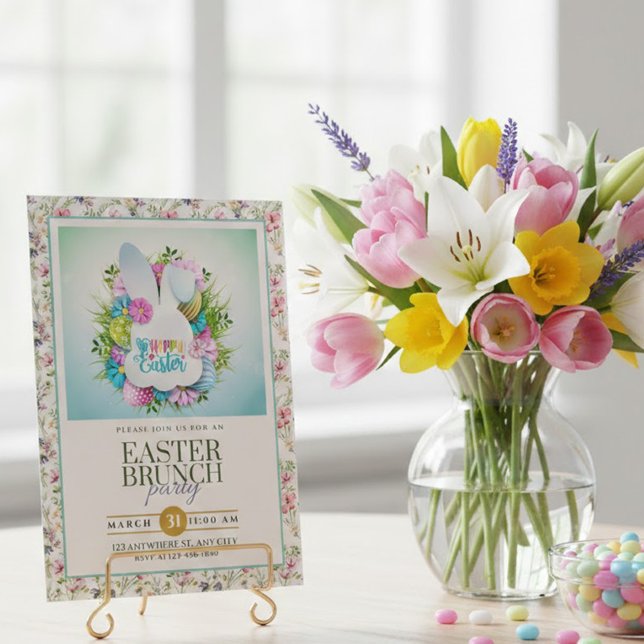 Faire-part Déjeuner de Pâques – Fête de la Couronne Florale d (Créateur téléchargé)