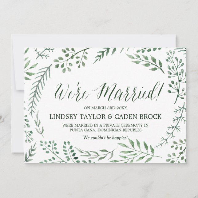 Faire-part d'élévation de courroie rustique verte (Devant)