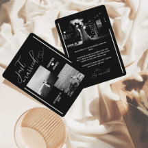 Faire-part d'élopage minimal | Noir moderne