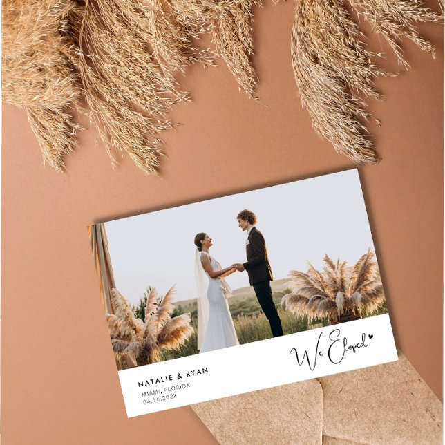faire-part d'elopement photo en écriture moderne (Créateur téléchargé)