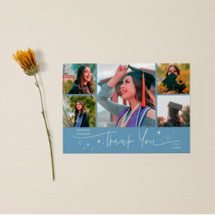 Faire-part Denim Bleu Dégradé Étoile Scintillante Multi Photo