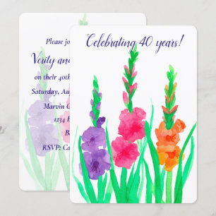 Faire-part des 40 ans de mariage Gladiolus