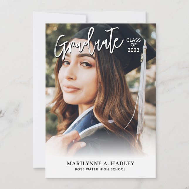 Faire-part des diplômés en photo moderne (Devant)