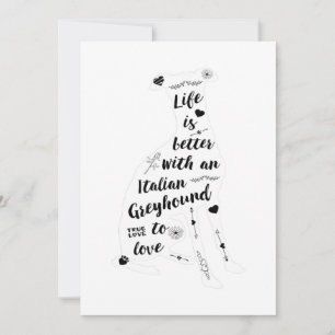 Faire-part Design Greyhound italien Chien Greyhound