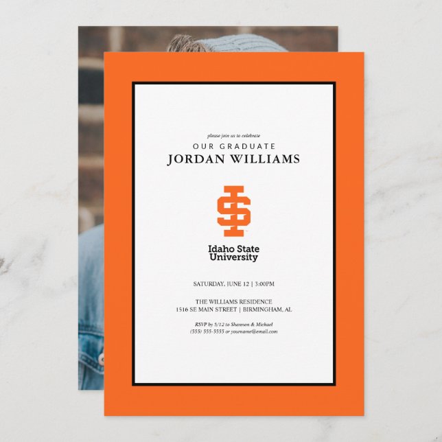 Faire-part Design officiel du logo de l'Université d'État d'I (Devant / Derrière)