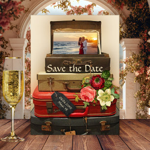 Faire-part Destination vintage Enregistrer la carte postale D