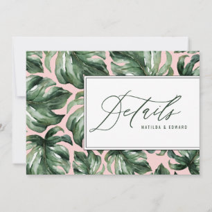 Faire-part Détails de mariage de feuillage de feuille de palm