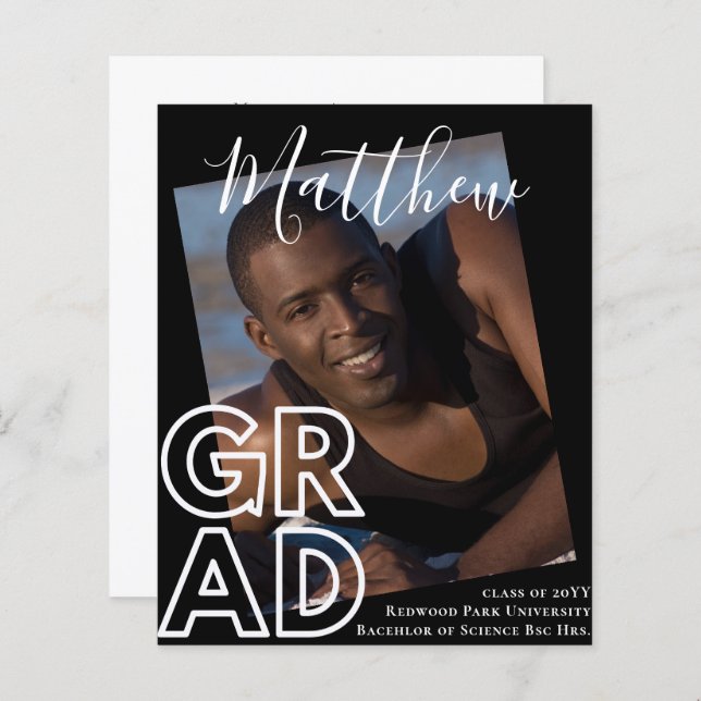 FAIRE-PART D'Études BUDGÉTAIRES PHOTO Classe Moder (Devant / Derrière)