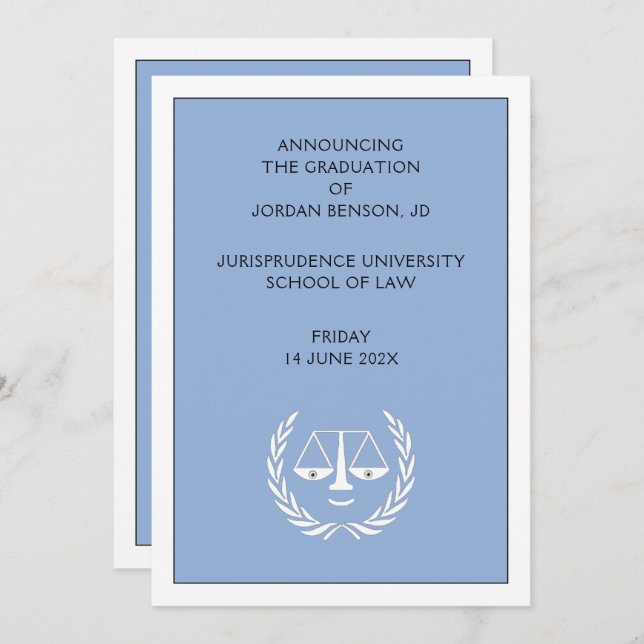 Faire-part d'études de droit (Devant / Derrière)