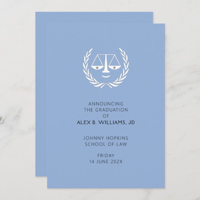 Faire-part d'études de droit (Devant / Derrière)