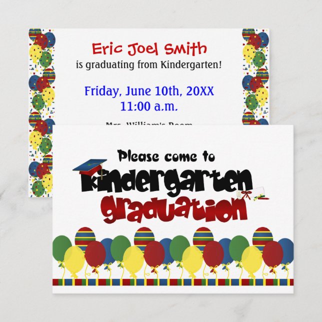 Faire-part d'études de la maternelle (Devant / Derrière)