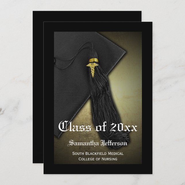 Faire-part d'études Médicales ou de formation en s (Devant / Derrière)