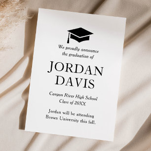 Faire-part d'études secondaires classiques